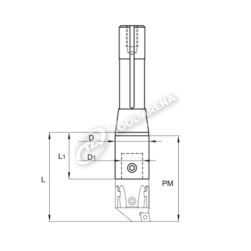 Оправка для расточных блоков, типоразмер 42, глубина расточки 90 мм, хвостовик R8 BRIDGEPORT, R8 042 090 фото